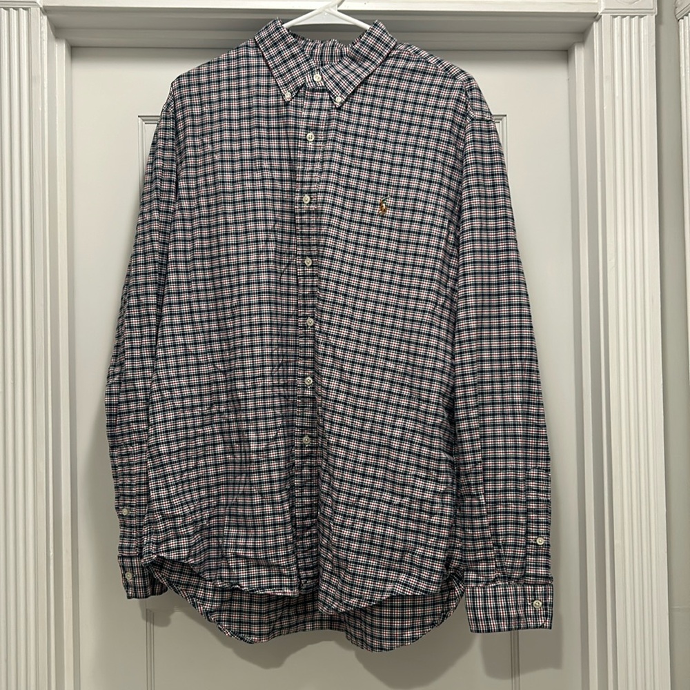 Ralph Lauren Multi Colored Plaid Button Down, Used, XL